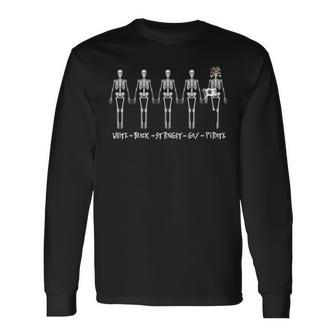 Black White Gay Straight Pirate Skeleton Lgbt Pride Human Long Sleeve T-Shirt T-Shirt | Mazezy