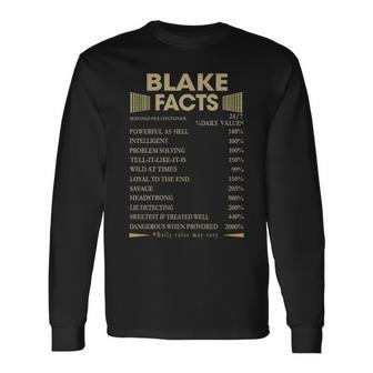 Blake Name Blake Facts V2 Long Sleeve T-Shirt - Seseable