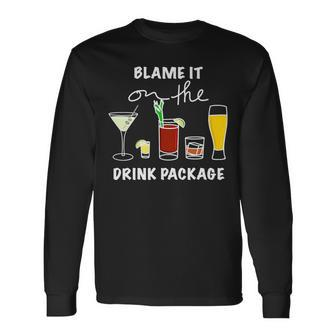Blame It On The Drink Package IT Long Sleeve T-Shirt T-Shirt | Mazezy