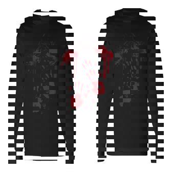 Blood Splatter Bloody Hands Scary Halloween Scary Halloween Long Sleeve T-Shirt | Mazezy