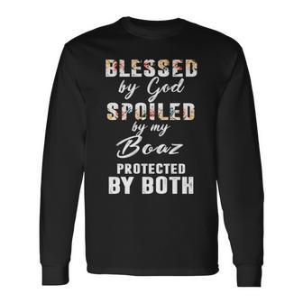 Boaz Name Blessed By God Spoiled By My Boaz Long Sleeve T-Shirt - Seseable