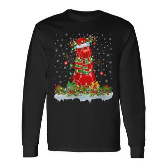 Bocce Ball Snowman Xmas Lighting Santa Bocce Ball Christmas Long Sleeve T-Shirt | Mazezy