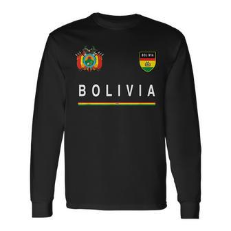 Bolivia SportSoccer Jersey Flag Football Long Sleeve T-Shirt T-Shirt | Mazezy