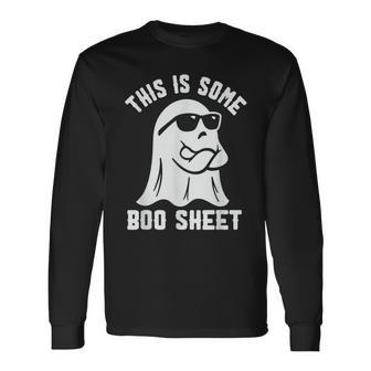 This Is Some Boo Sheet Ghost Cute Boo Ghost Halloween Spooky Long Sleeve - Seseable