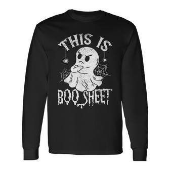 This Is Boo Sheet Spider Decor Ghost Spooky Halloween Long Sleeve - Seseable