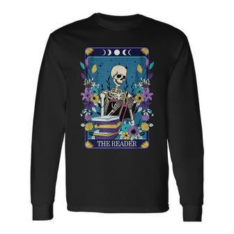 Book Lover Tarot Card The Reader Mystic Skeleton Tarot Long Sleeve T-Shirt T-Shirt | Mazezy