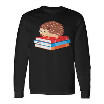 Book Nerd Hedgehog Reading Lover Idea Reading Long Sleeve T-Shirt T-Shirt | Mazezy