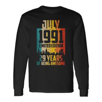 Born In 1991 July Birthday Leo & Cancer Star Sign Long Sleeve T-Shirt | Mazezy