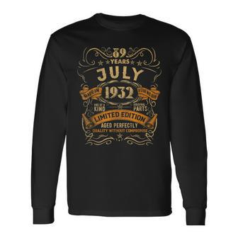 Born In July 1932 89Th Birthday Party 89 Years Old Long Sleeve T-Shirt | Mazezy