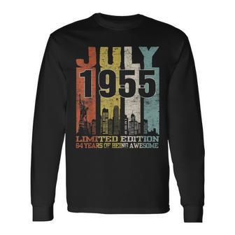 Born In July 1955 64Th Birthday 64 Years Old Long Sleeve T-Shirt T-Shirt | Mazezy