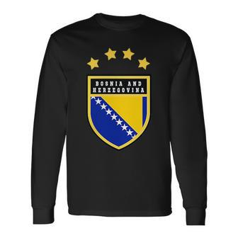 Bosnia Pocket Coat Of Arms National Pride Flag Bosnian Long Sleeve T-Shirt T-Shirt | Mazezy
