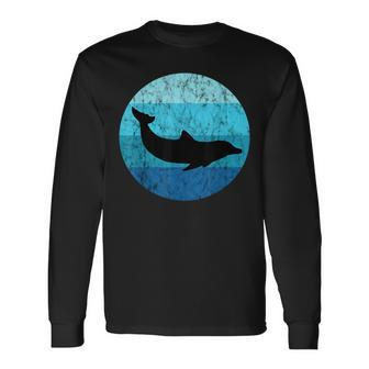 Bottlenose Dolphin Retro Vintage Ocean Water Mammals Animal Long Sleeve T-Shirt | Mazezy