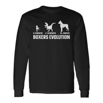 Boxers Evolution For A Boxer Owner Long Sleeve T-Shirt T-Shirt | Mazezy AU