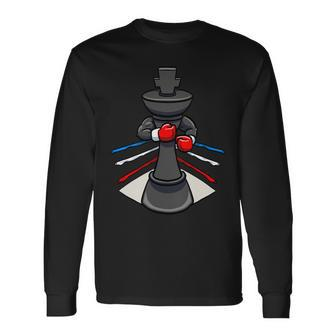 Boxing Chess Piece Boxer Boxing Gloves King Long Sleeve T-Shirt - Monsterry DE