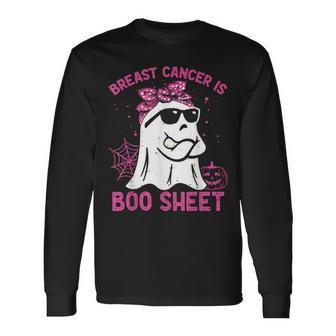 Breast Cancer Is Boo Sheet Breast Cancer Warrior Halloween Long Sleeve T-Shirt - Seseable