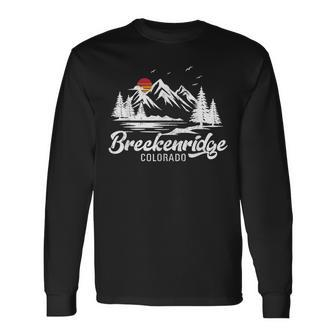 Breckenridge Colorado Vintage Mountain Landscape Long Sleeve T-Shirt | Mazezy