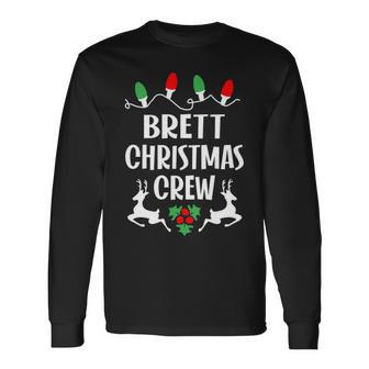 Brett Name Christmas Crew Brett Long Sleeve T-Shirt - Seseable