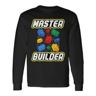 Brick Builder Master Builder Blocks Building Long Sleeve T-Shirt - Seseable