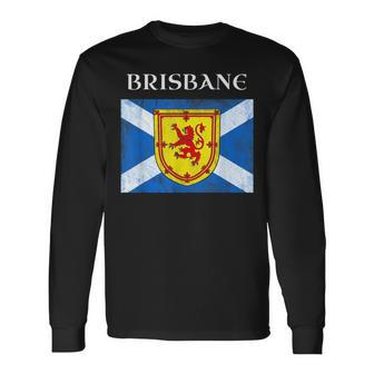 Brisbane Scottish Clan Name Scotland Flag Festival Long Sleeve T-Shirt | Mazezy