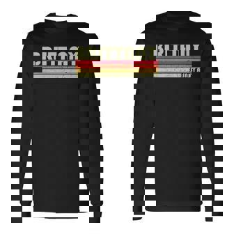 Brittany Name Personalized Retro Vintage 80S Birthday Long Sleeve T-Shirt | Mazezy