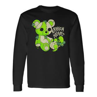 Broken Heart Bear 6 Retro Electric Green Shoes Matching Long Sleeve T-Shirt T-Shirt | Mazezy