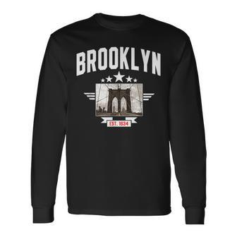 Brooklyn Bridge Pride Brooklyn Est 1634 New York Long Sleeve T-Shirt | Mazezy