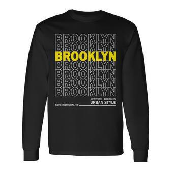 Brooklyn New York Urban Style Long Sleeve T-Shirt | Mazezy