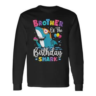 Brother Of The Shark Birthday Big Bro Matching Family Long Sleeve T-Shirt - Monsterry
