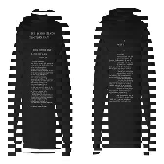 The Brothers Karamazov Fyodor Dostoevsky First Page Long Sleeve T-Shirt | Mazezy