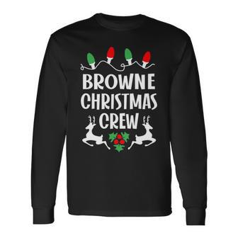 Browne Name Christmas Crew Browne Long Sleeve T-Shirt - Seseable