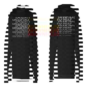 Brownfields Louisiana Brownfields La Retro Vintage Text Long Sleeve T-Shirt | Mazezy