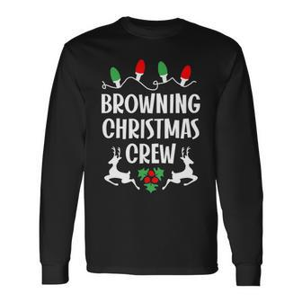 Browning Name Christmas Crew Browning Long Sleeve T-Shirt - Seseable