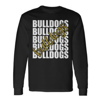 Bulldogs Gold School Sports Fan Team Spirit Long Sleeve T-Shirt - Monsterry UK