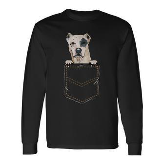 Bully Kutta Indian Mastiff Puppy For A Dog Owner Pocket Long Sleeve T-Shirt | Mazezy