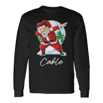 Cable Name Santa Cable Long Sleeve T-Shirt - Seseable