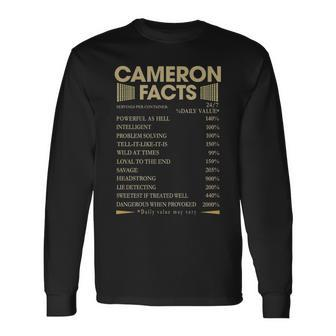 Cameron Name Cameron Facts V2 Long Sleeve T-Shirt - Seseable