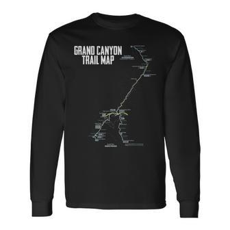 Camp Grand Canyon National Park Trail Map Camping Hiking Long Sleeve T-Shirt - Seseable