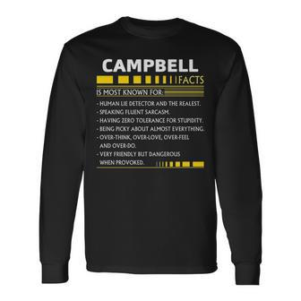 Campbell Name Campbell Facts V2 Long Sleeve T-Shirt - Seseable