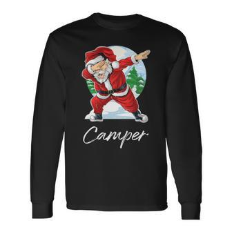 Camper Name Santa Camper Long Sleeve T-Shirt - Seseable