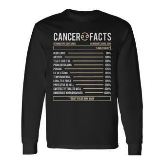 Cancer Facts Zodiac Sign Birthday Horoscope Astrology Long Sleeve T-Shirt T-Shirt | Mazezy CA