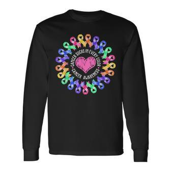 Cancer Sucks In Every Color Fighter Fight Support The Cancer Long Sleeve T-Shirt - Seseable
