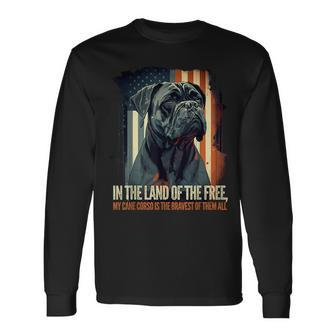 Cane Corso Italian Mastiff Dog Patriotic Usa American Flag Long Sleeve T-Shirt T-Shirt | Mazezy