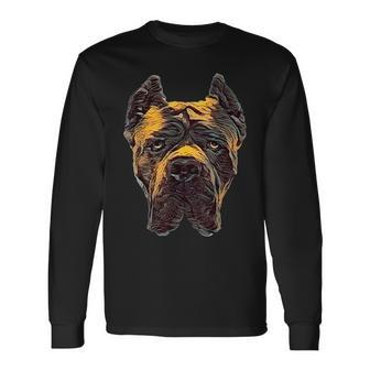 Cane Corso Italian Mastiff Head Dog Portrait Long Sleeve T-Shirt T-Shirt | Mazezy