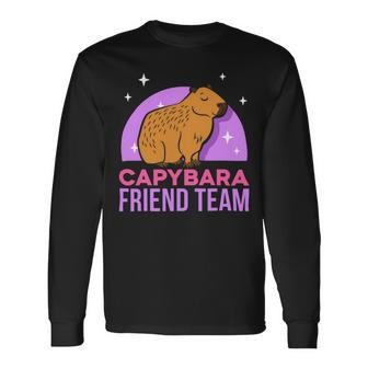 Capybara Friend Team Lover Animal Capybaras Rodent Long Sleeve T-Shirt - Monsterry AU