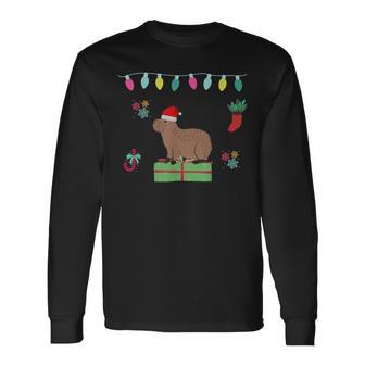 Capybara Santa-Claus Ugly Christmas Sweater Holiday Lover Long Sleeve T-Shirt | Mazezy