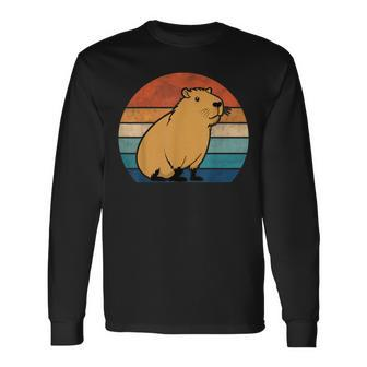Capybara Vintage Rodent Capybara Long Sleeve T-Shirt - Seseable