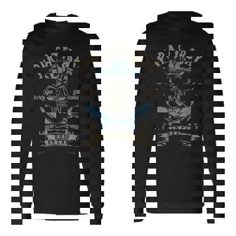 Caribbean Islands Pirate Skull Long Sleeve T-Shirt | Mazezy