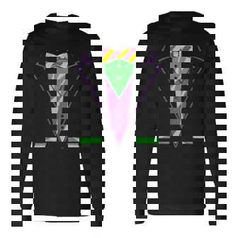 Carnival Masquerade Tuxedo Parade Mardi Gras Long Sleeve T-Shirt | Mazezy