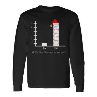 Carol Bar Graph Music Lovers Ugly Christmas Sweater Long Sleeve T-Shirt - Monsterry CA