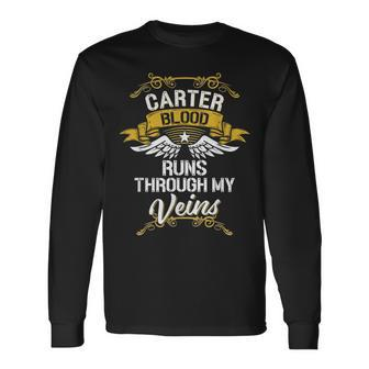 Carter Blood Runs Through My Veins Long Sleeve T-Shirt | Mazezy